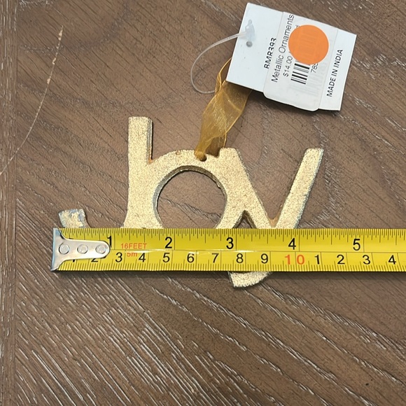 Joy & Peace Gold Metallic Ornaments NWT - Picture 5 of 6